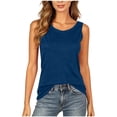 thumbnail image 2 of Mifsaly Womens Summer Tank Tops Backless Crewneck Sleeveless T Shirts Lightweight Loose Fit Flattering Vacation Beach Undershirts Navy,XS, 2 of 8