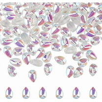 240Pcs Glass Teardrop Beads Transparent Water Drop Beads Random Mixed Czech Bead Clear AB Beads