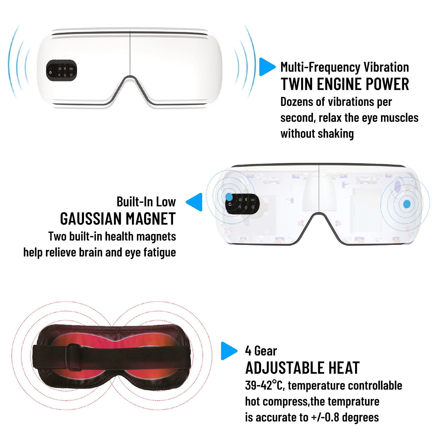 TRAKK Eye Massager Heat and Vibration Eye Care Device