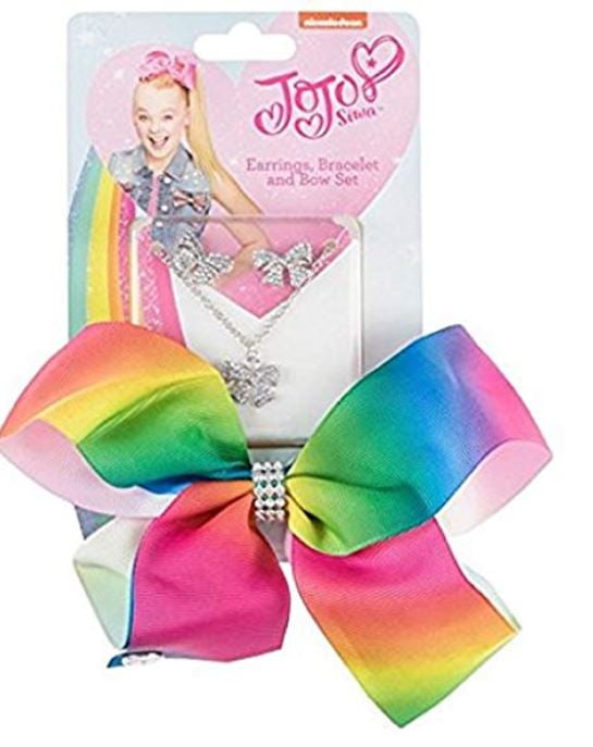 Jojo Siwa Rainbow Earrings, Bracelet, and Bow Set - Walmart.com