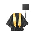 thumbnail image 3 of YONGHS Girls Graduation Gown Cap Set Kindergarten Preschool Church Robe Kids Children Uniform Outfit Black 24, 3 of 5