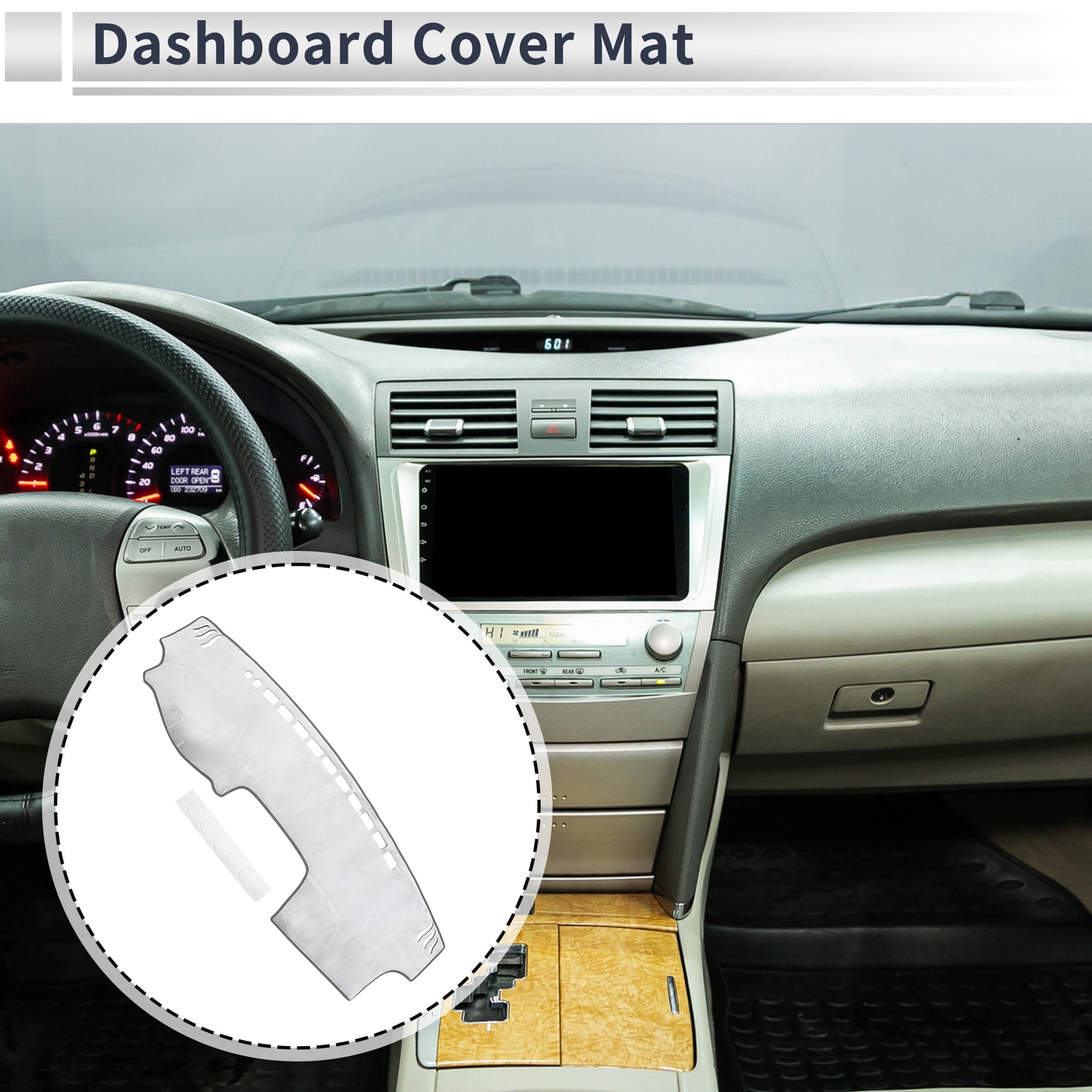 Unique Bargains Dashboard Cover Anti-Slip/Anti Dust Dash Cover Mat Carpet for Toyota Camry 2002-2006 Flannel Gray
