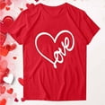 thumbnail image 5 of EchfiProm Red T shirts for Women Short Sleeve Graphic Tees Crewneck Heart Cute Ladies Tops, 5 of 7