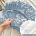 thumbnail image 4 of Cal.King Size Fitted Sheet Set - Watercolor Floral 3 Piece Bedding Sets 16" Deep Pocket Fitted Sheet with 2 Pillowcases, Spring Botanical Flowers Rustic Blue Brushed Microfiber Hotel Bed Sheets, 4 of 9
