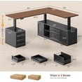 thumbnail image 2 of 69" x 55" Farmhouse L Shaped Electric Standing Desk with 6 Drawers and Storage Shelves, Height Adjustable Computer Desk for Home Office, 2 of 8