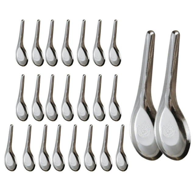 24x cucharas para cena, cucharas para sopa, utensilios de cocina, cubiertos, cucharadas ligeras de acero inoxidable para servir en restaurantes S