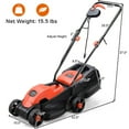 thumbnail image 3 of Spaco 14” 12-Amp 120V Corded Electric Push Lawn Mower, Height Adjustable, with Grass Bag, Red, 3 of 8