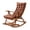 Brown, variant on Comfort Wooden Rocking Chair Folding Recliner Zero Gravity Rocker Patio Chaise Lounge Chair with Ergonomic Design,Ideal for Gardening,Picnics