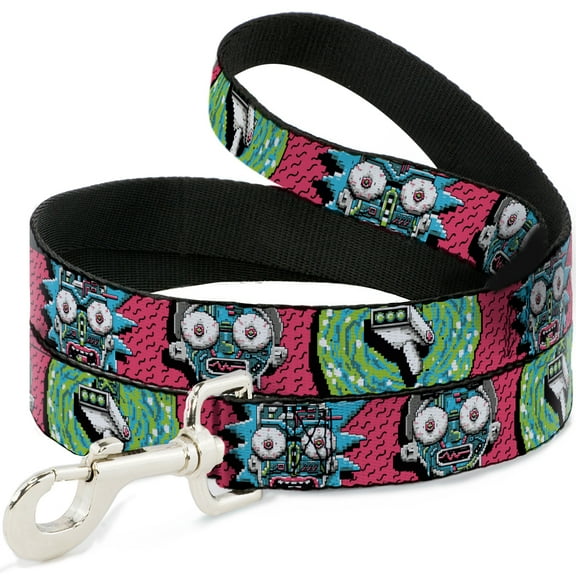 Rick and Morty Pet Leash, Dog Leash, Rick and Morty Circuit Faces Portal Gun, 4 Feet Long 0.5 Inch Wide