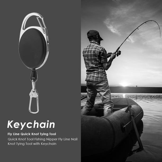 Llavero de pesca con mosca, Extractor retráctil, carrete retráctil, llavero para pescadores