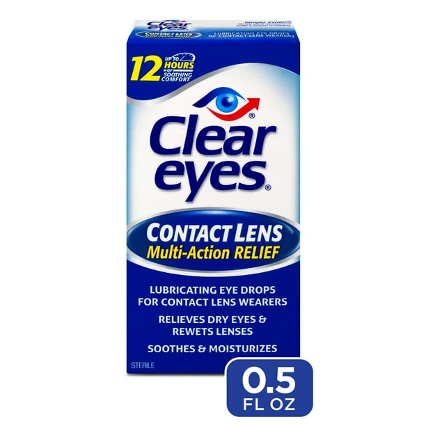 Clear Eyes Contact Lens MultiAction Relief Eye Drops, Soothes