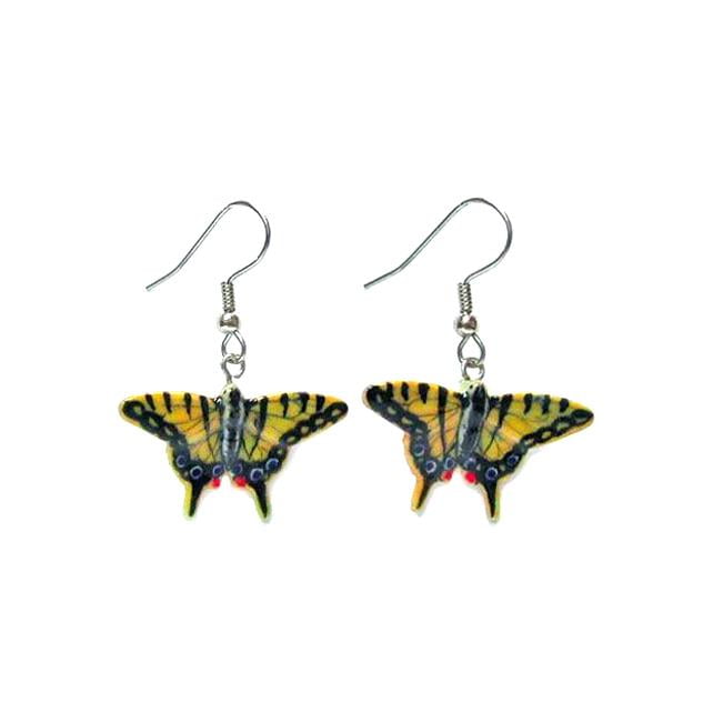 Little Critterz Butterfly Blue Morpho Butterfly Porcelain Earrings