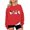 Red, variant on Wenini Women's Halloween Black Cats and Ghost Print Sweatshirt Long Sleeve Crew Neck Sweatshirt Casual Pullover Top