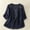 004Navy, variant on Women's Cotton Linen Boho Tops 2026 Summer Elegant V Neck Tops Retro 3/4 Sleeve Embroidered Shirt Tunic Top