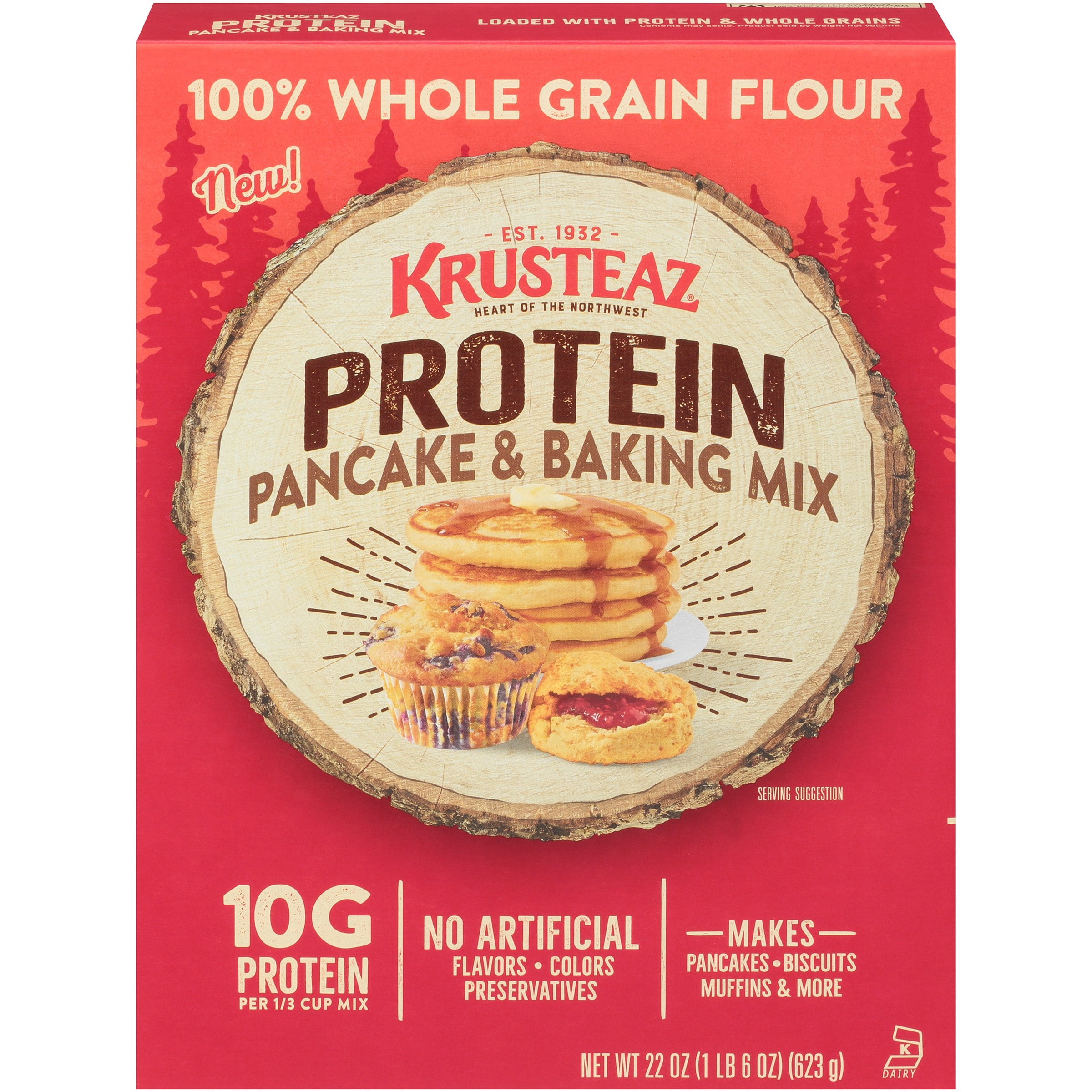 Krusteaz® Protein Pancake & Baking Mix 22 oz. Box