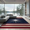 thumbnail image 2 of ODIKA 8'x10' Washable Area Rug Patriotic Door Burst Vintage Stripes Independence Welcome July Flowing Dynamic for King Size Bedroom Under Bed, Master Suite, Non-Shedding, Easy Care, 2 of 7