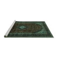 thumbnail image 2 of Ahgly Company Machine Washable Indoor Rectangle Persian Turquoise Blue Traditional Area Rugs, 4' x 6', 2 of 4