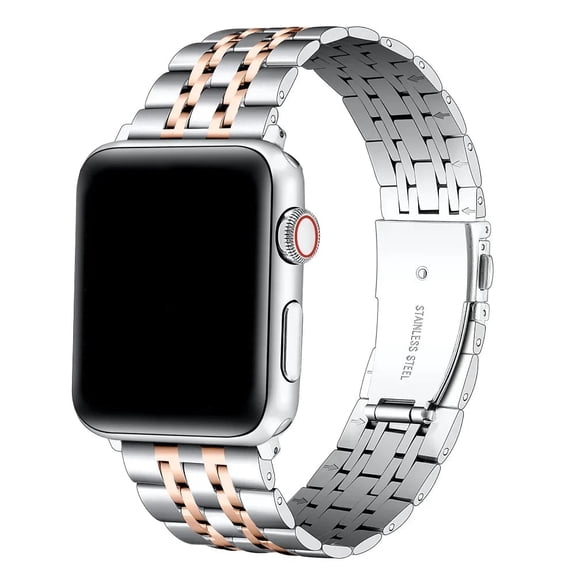 Posh Tech Alexis Stainless Steel Bracelet Replacement Apple Watch Band in Silver & Rose Gold