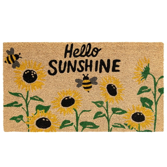 Coir Welcome Mat - Sunflower Hello Sunshine 30x17 Inch