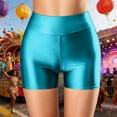 thumbnail image 6 of HXWCHs Glam Satin High Waist Fit Shorts for Nightlife with Sleek Shine and Elegant Finish M Green, 6 of 7