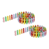 Uxcell 2pcs 35 Inch Miniature Garden Fence, Mini Ornament Wood Picket Fence Decorative Dollhouse 0.12" Multicolored