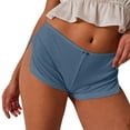 thumbnail image 2 of FireFox Sexy Booty Shorts for Women Y2k Low Rise Side Slit Pj Mini Shorts 2025-Sky Blue-L,Sexy Shorts for Women,Hot Pants,Booty Shorts, 2 of 5