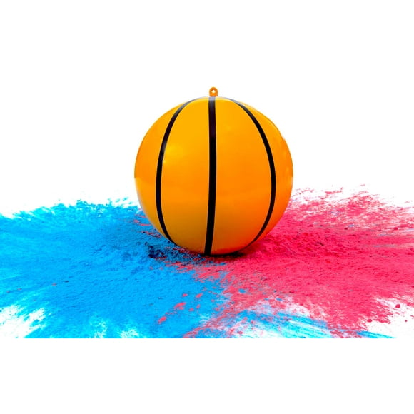 Gender Reveal Basketball with Powder | Exploding Basketballs Kit | Includes Both Pink and Blue Color Packs + One Basketball Shell