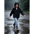 thumbnail image 5 of NEIKU Boys Girls Rain Jacket Lightweight Waterproof Hooded Raincoat Windbreakers for Kids Black 10-12Y, 5 of 7