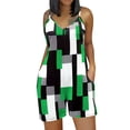 thumbnail image 2 of Ounisa 2026 Rompers for Women Summer Casual Sleeveless V Neck Short Jumpsuits Loose Spaghetti Strap Overalls with Pockets, 2 of 6