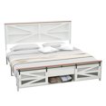 thumbnail image 6 of Dextrus Artisan King Bed Frame with Concealed Storage and Sliding Barn Door, Quiet Metal Slat Support, No Box Spring Required, White, 6 of 6