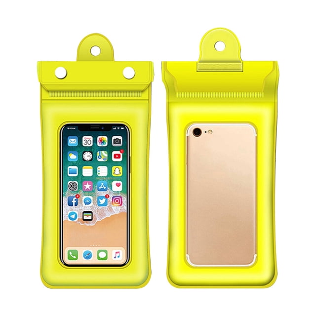 bedienty PVC Phone Waterproof Bag 3-layer Sealed Universal Solid Screen Replacement Drifting Beach Pouch Accessories Yellow 1Set