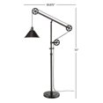Pulley Floor Lamp with 7 Watt LED Bulb Adjustable Arm and Steel Shade