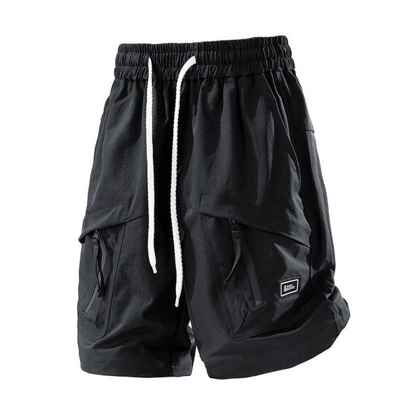 Yaoyar Mens Casual Shorts Solid Color Workwear Shorts Summer Outdoor Classic Fit Walking Hiking Multi Pocket Five Quarter Pants