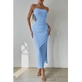 thumbnail image 3 of Vestido PRETTYGARDEN Maxi Bodycon Strapless Azul Claro Talla L, 3 of 6