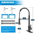 thumbnail image 4 of Kitchen Faucet, Brushed Nickel Spring Sink Faucets, Kitchen Spring Sink Faucets with Pull Down Sprayer, Single Handle Pull Out Spring Sink Faucet for 1 Hole Or 3 Holes, 4 of 7