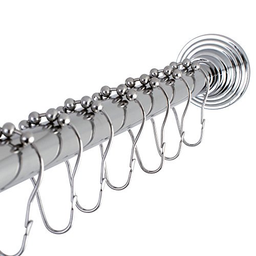 Kingston Brass SCC2711 Ensemble de Tringle de Douche Réglable et Anneau de Douche, Chrome