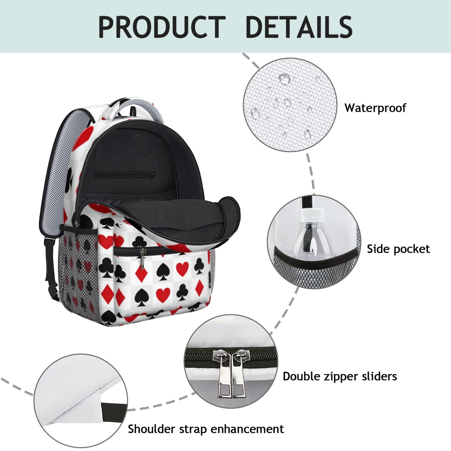 Sports Competition Print Backpack for Teens - Waterproof & Lightweight Student Backpack - Breathable Shoulder Straps for Baseball, Soccer, Football