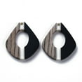 thumbnail image 2 of Opaque Resin & Walnut Wood Pendants Rhombus Black 28x23x3mm Hole: 2mm, 2 of 3
