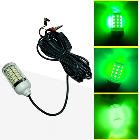 12V LED Green Underwater Submersible Night Fishing Light Crappie Shad Squid (Best Depth Finder For Crappie Fishing)