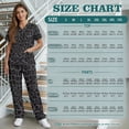 thumbnail image 7 of Yspwyqan Black Leopard Print Scrubs for Women Set, 2 Piece V-Neck Short Sleeve Scrub Top & Straight Leg Pants, Stretchy Breathable Lightweight Workwear with 6 Pockets for Nurse, Size S, 7 of 7