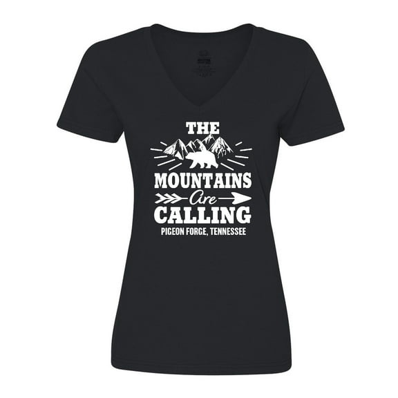 Inktastic Pigeon Forge Tennessee the Mountains Are Calling Women's V-Neck T-Shirt