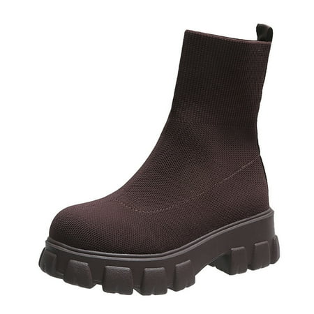 

Women Chunky Heel Boots Soft Non-Slip Vintage Boots Calf Boots Fall Winter Shoes