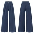 thumbnail image 4 of Sngxgn Women Casual Wide Leg Pants High Waisted Business Work Casual Pants Loose Pants(Navy,XXXXL), 4 of 4