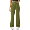 thumbnail image 2 of Delayuji Womens Straight Leg Pants High Waist Wide Leg Pants Button Down Pants With Pockets Yoga Pants, 2 of 4