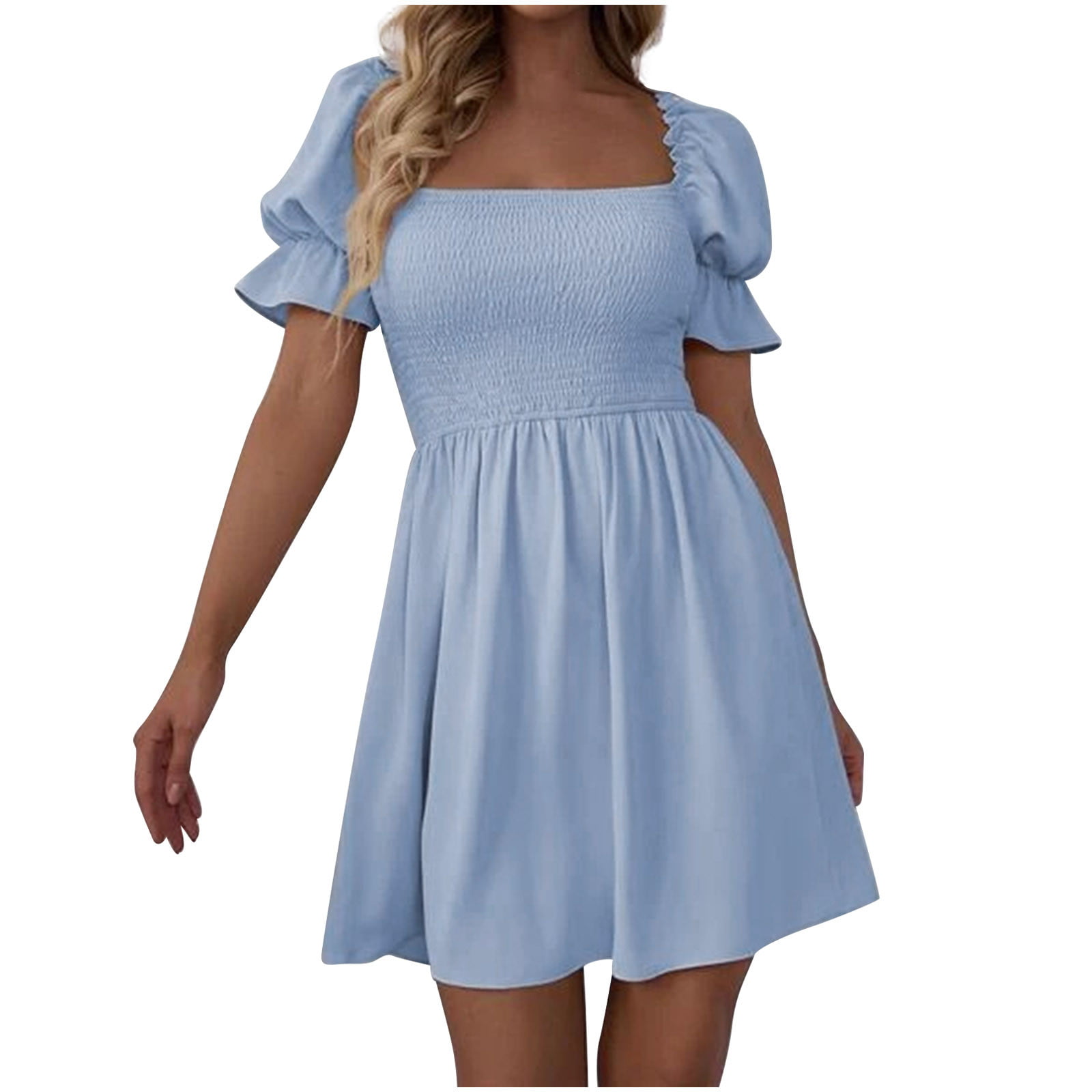 Xirena Cotton Pyper Dress in Blue Womens Clothing Dresses Mini and short dresses 