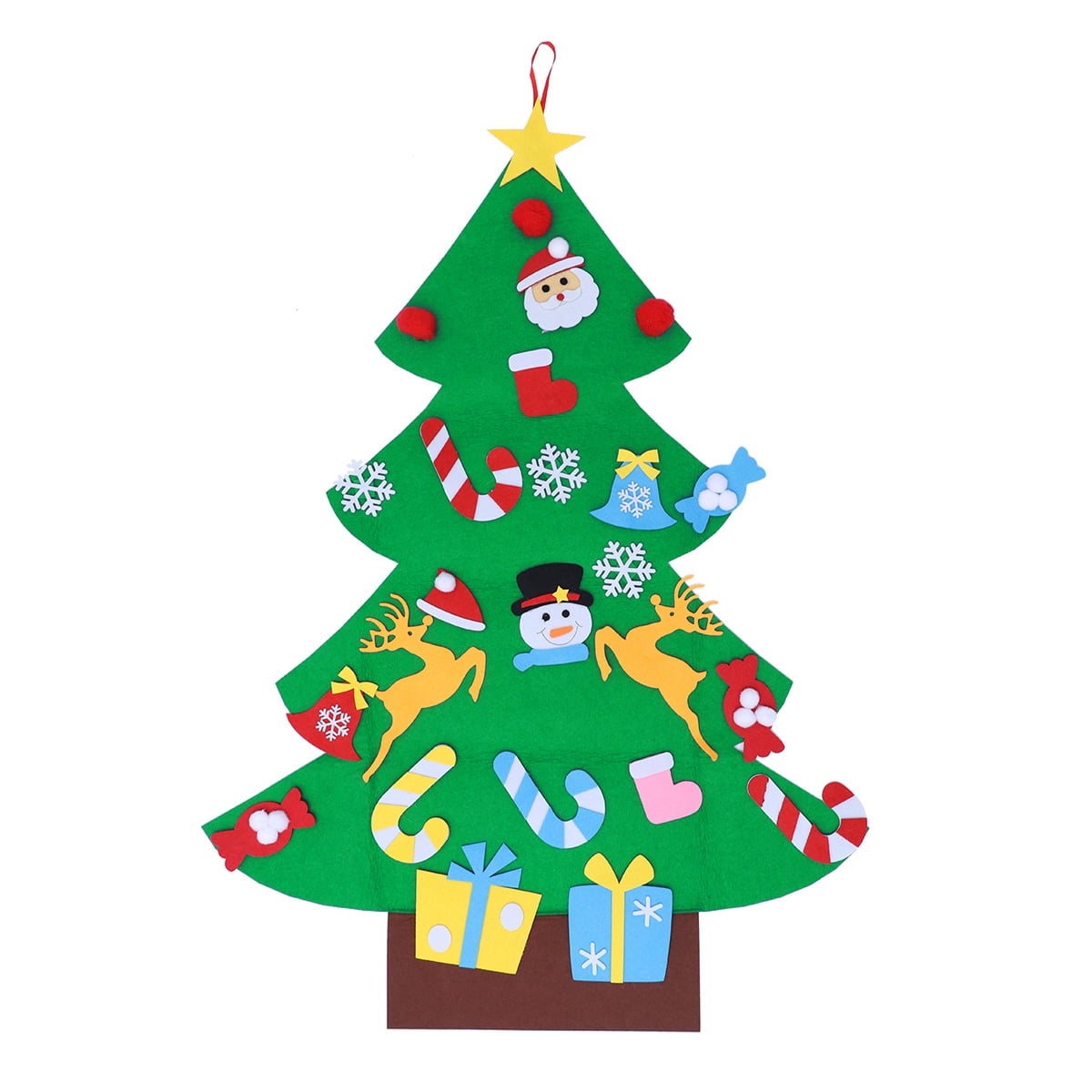 DIY Felt Christmas Tree with 26pcs Detachable Ornaments Wall Hanging