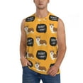 thumbnail image 2 of Goofa Corgi Printed Men's Sleeveless T-Shirt - Athletic Gym Workout Tank Top for Men - Moisture-Wicking, UPF 30+ Quick-Dry Muscle Tee-Large, 2 of 8
