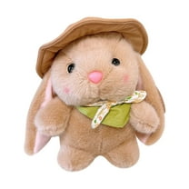 Aooww Small Stuffed Bunnies: Mini Plush Easter Bunny Animals, Rabbit Doll - Soft Plush Rabbit Dolls for Kids, Perfect for Easter, Playtime and Decoration,Coffee