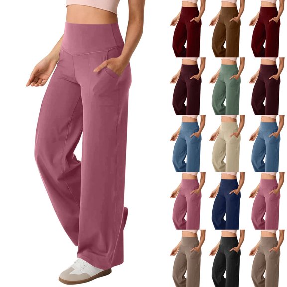 Yotami Workout Leggings for Women with Pocket Tummy Control High Waisted Straight Leg Yoga Pants for Sports Pant