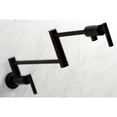 thumbnail image 4 of Kingston Brass KS4105CML Manhattan Two-Handle 1-Hole Wall Mount Pot Filler Faucet in Oil Rubbed Bronze, 4 of 8